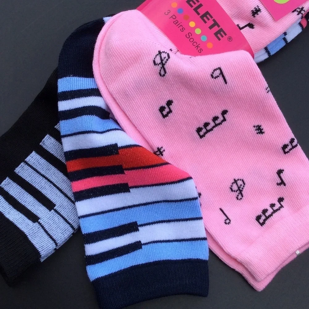 3-pack Women’s Music Theme Socks